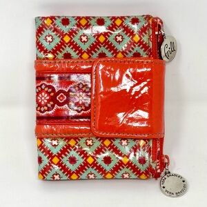 Vera Bradley G2G Frill Bifold Wallet Coin Purse "Paprika" Coated Fabric